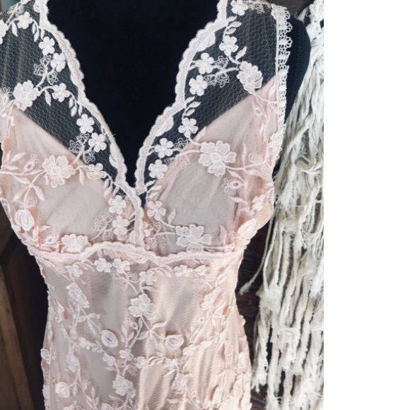 Carlo Giovanni Pink Lace Overlay Dress - Picture 3 of 12